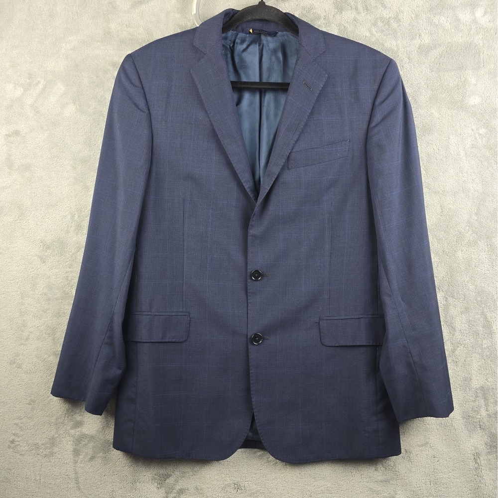 Brooks Brothers Regent Fit Blazer Mens 38S Blue Glen Plaid Wool Tollegno 1900
